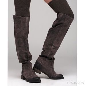 BOUTIQUE 9 Leather Suede Over Knee Slouch Boots